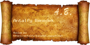 Antalfy Benedek névjegykártya