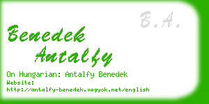 benedek antalfy business card